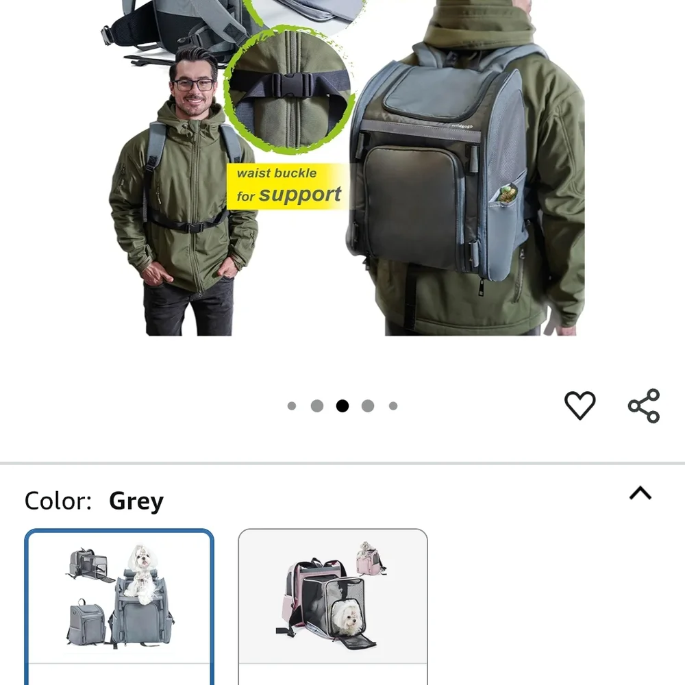 Men's Stylish Gray Backpack with Pet Carrier